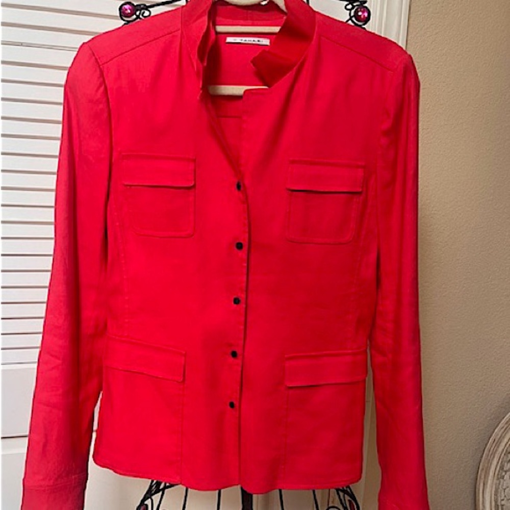 Tahari light weight Orange Red Jacket